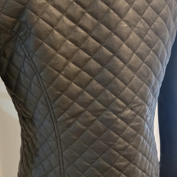 FAUX LEATHER BLACK FITTED BLAZER/JACKET - Picture 3 of 4